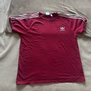 Adidas Burgundy Tee with White Accents